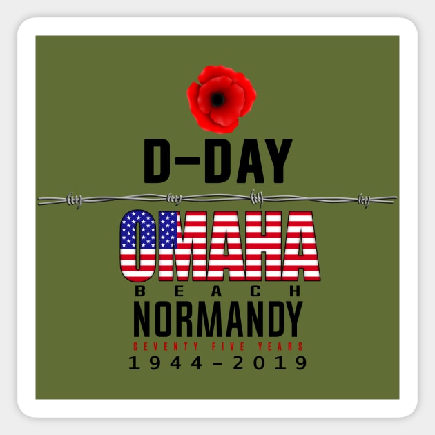 D Day Omaha Beach Anniversary Sticker by SeattleDesignCompany